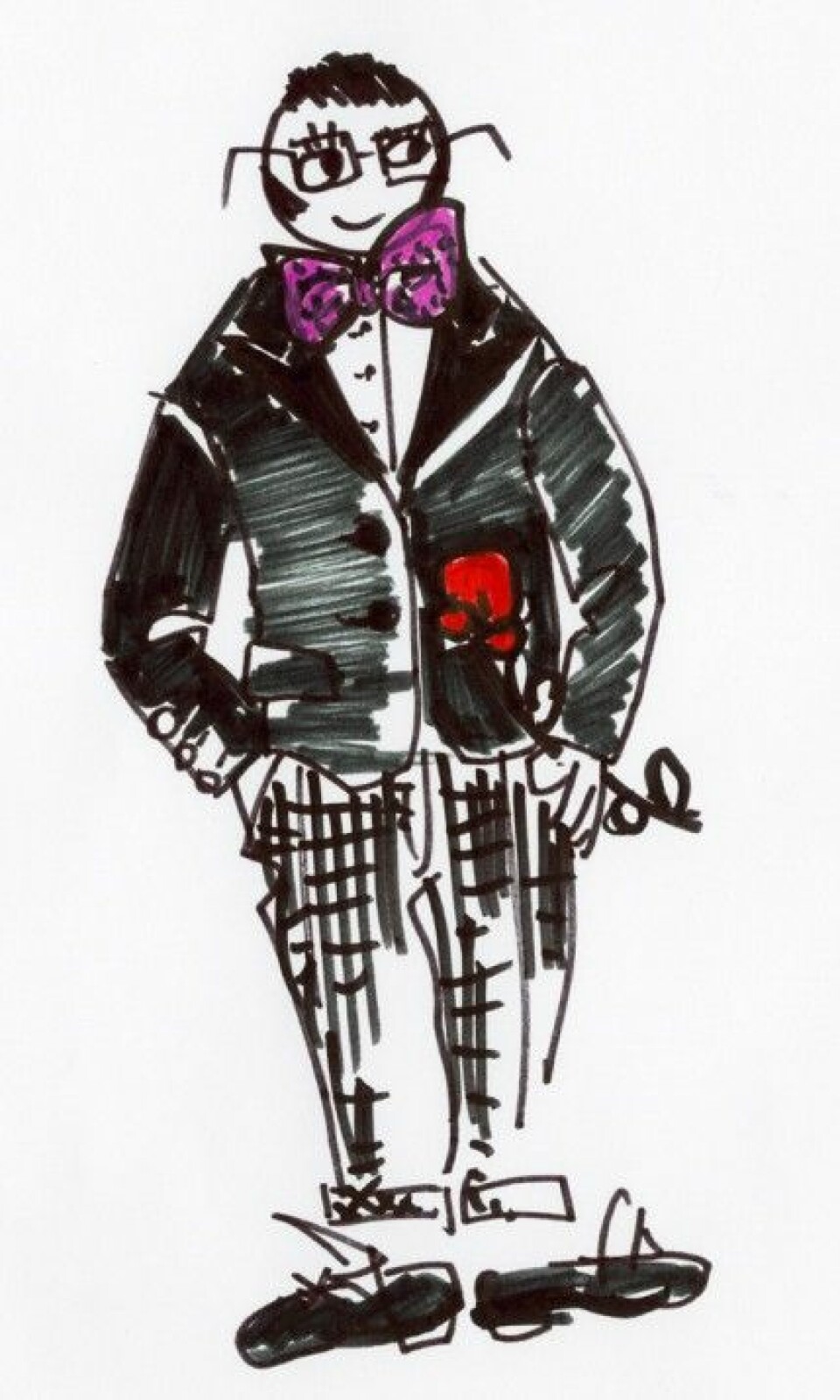 En tecknad version av Lanvins chefsdesigner Alber Elbaz. En tecknad version av Lanvins chefsdesigner Alber Elbaz.