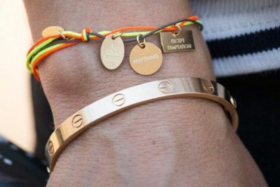 Sofi Fahrnman med sitt Cartier Love bracelet. Sofi Fahrnman med sitt Cartier Love bracelet.