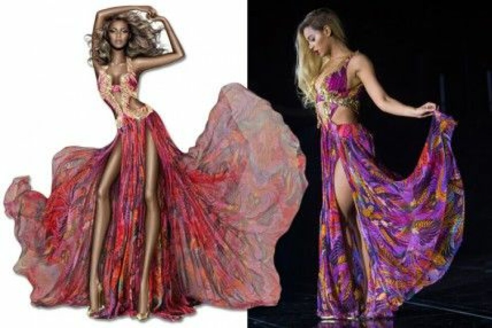 Roberto Cavalli har sytt upp en klänning till Beyoncés världsturné. Roberto Cavalli har sytt upp en klänning till Beyoncés världsturné.