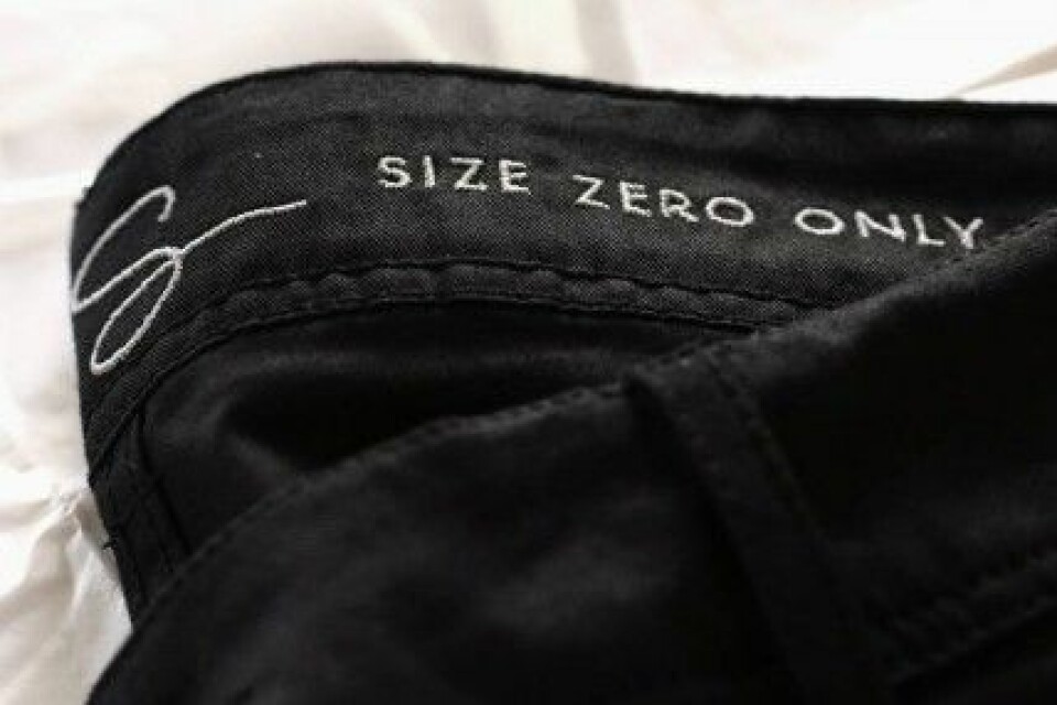 Jeans i storleken size zero från den påhittade butiken Miss Skinny. Jeans i storleken size zero från den påhittade butiken Miss Skinny.