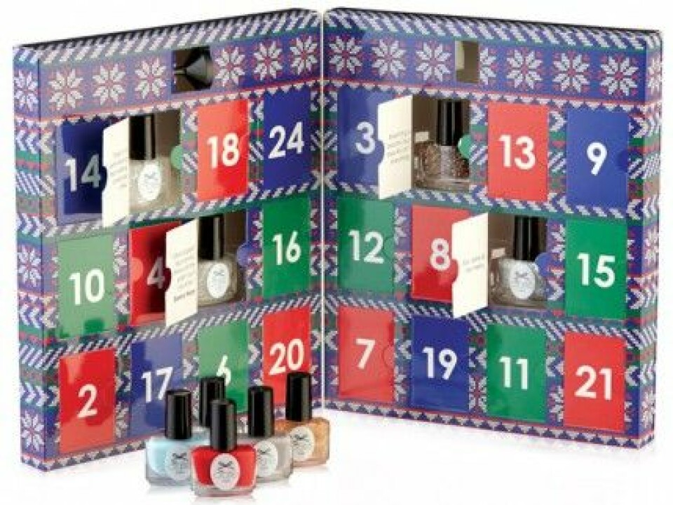 Julgranskulor och adventskalendrar med nagellack
