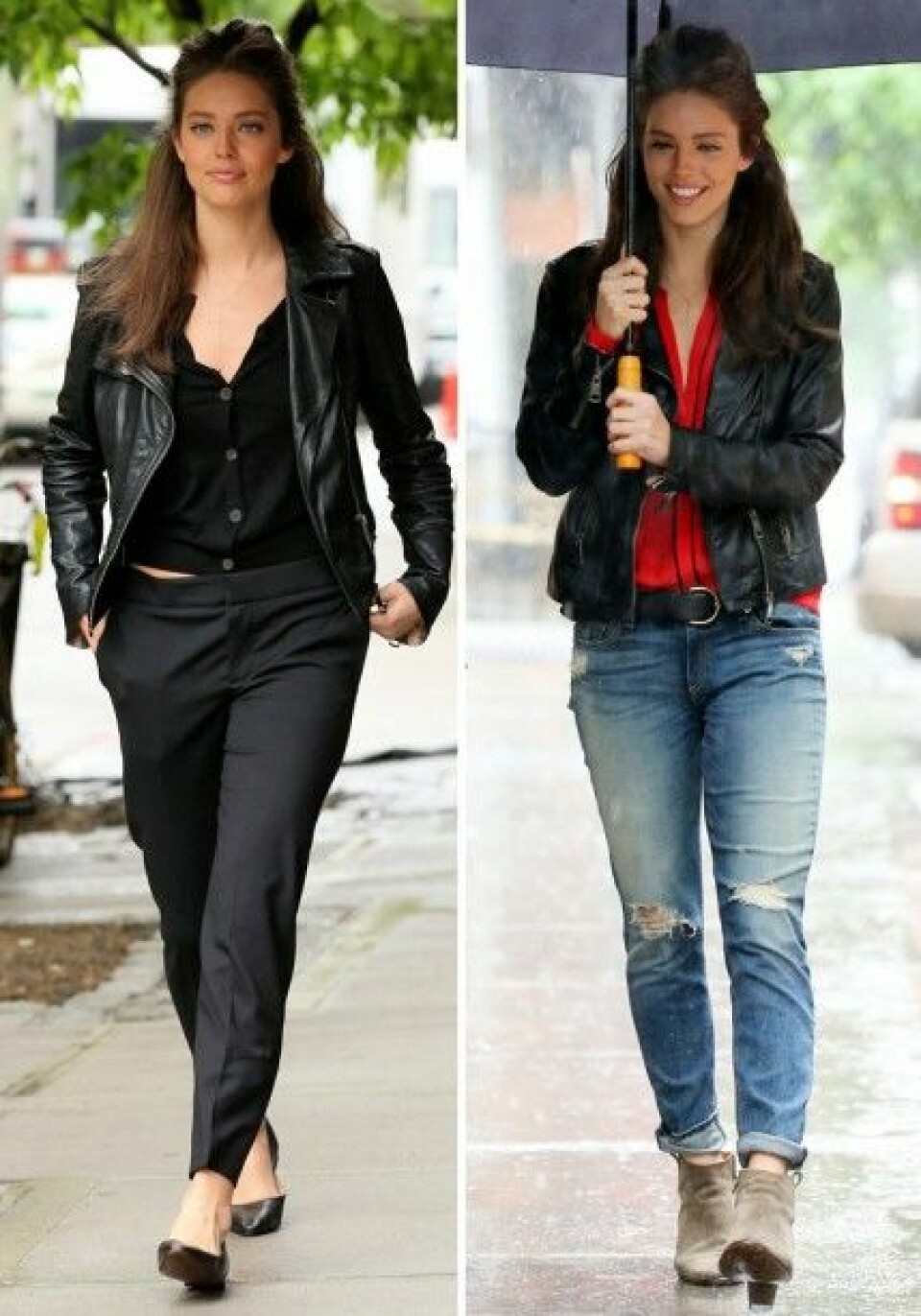 Privat gillar Emily DiDonato att klä sig avslappnat i skinnjackor och jeans. Privat gillar Emily DiDonato att klä sig avslappnat i skinnjackor och jeans.