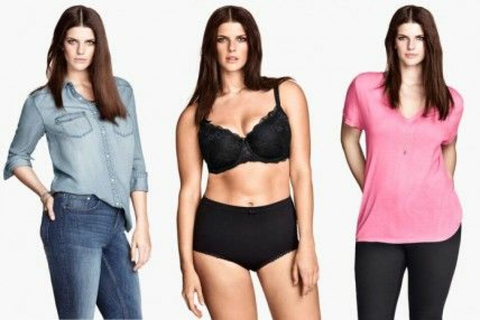 H&M har fått kritik för att kalla sin modell för plus size. H&M har fått kritik för att kalla sin modell för plus size.
