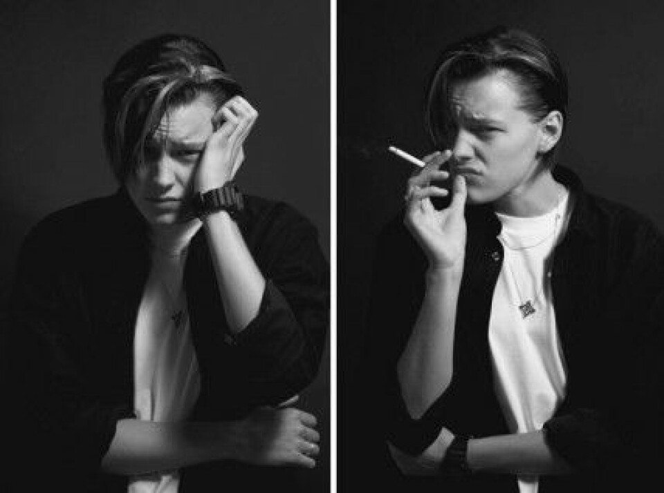 Erika Linder fotograferad som Leonardo DiCaprio för tidningen Candy. Erika Linder fotograferad som Leonardo DiCaprio för tidningen Candy.