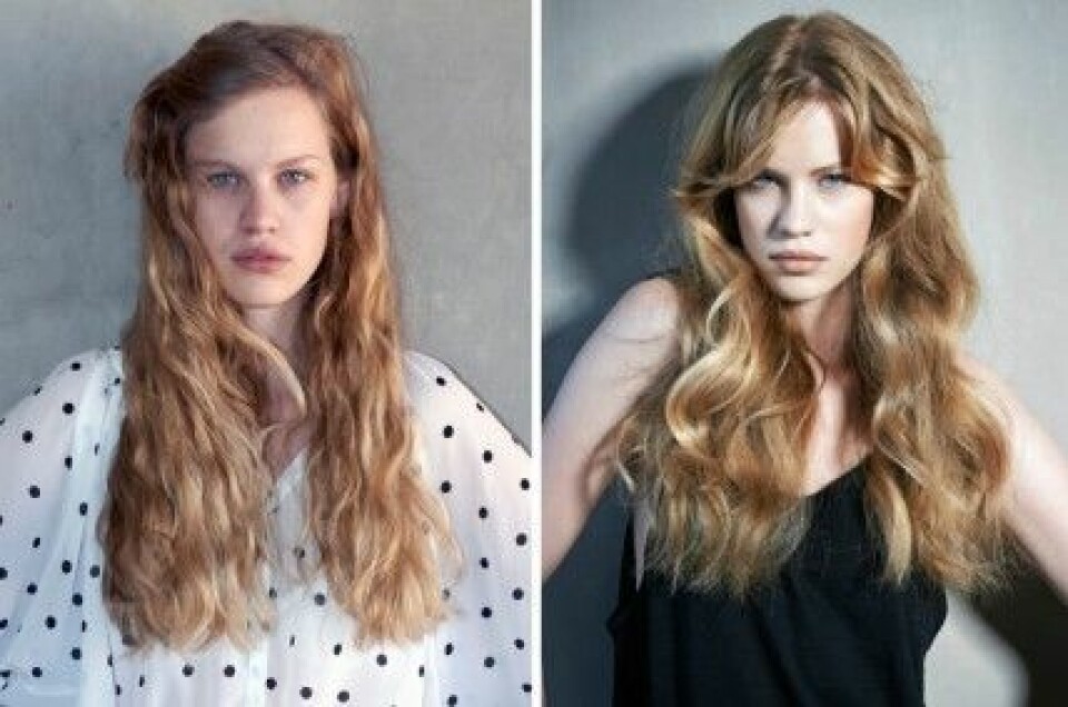 Agnes i ”Top Model Sverige” före och efter makeover. Agnes i ”Top Model Sverige” före och efter makeover.
