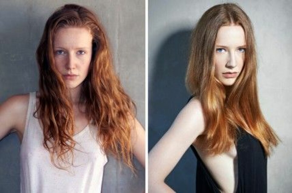 Astrid i ”Top Model Sverige” före och efter makeover. Astrid i ”Top Model Sverige” före och efter makeover.