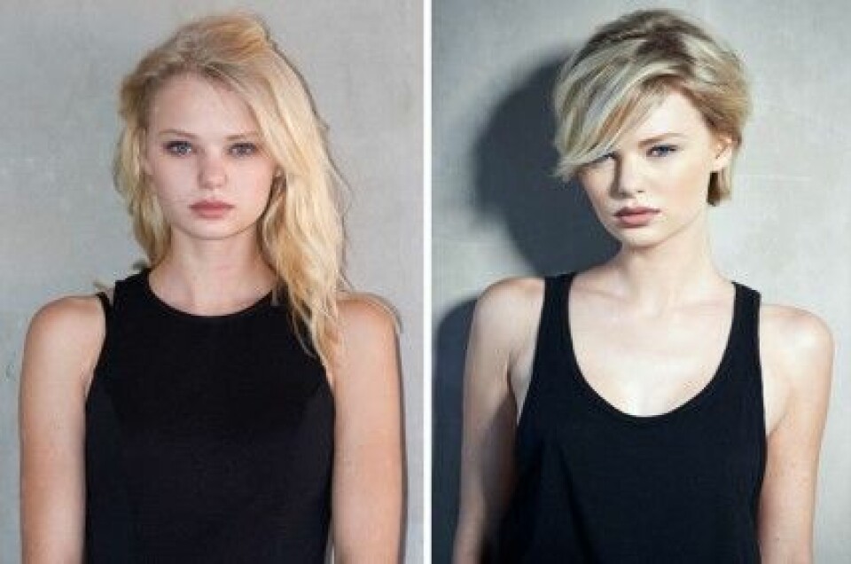 Ellinor i ”Top Model Sverige” före och efter makeover. Ellinor i ”Top Model Sverige” före och efter makeover.