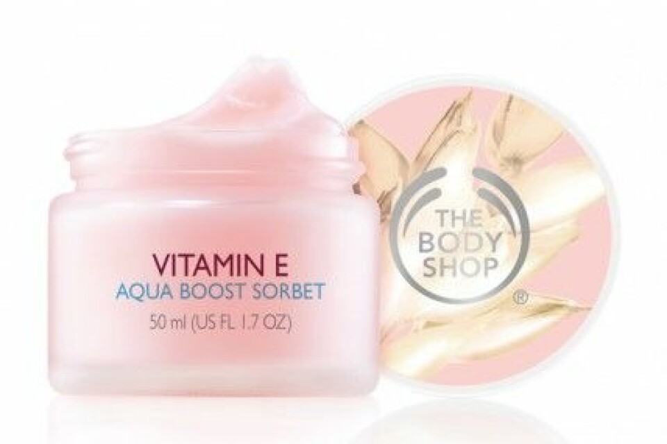 Vitamin E Aqua Boost Sorbet från The Body Shop. Pris: 215 kr/50 ml Vitamin E Aqua Boost Sorbet från The Body Shop. Pris: 215 kr/50 ml