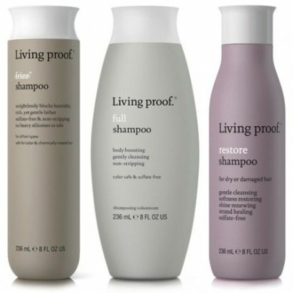 Living Proof finns i tre serier: frizz, full och restore. Living Proof finns i tre serier: frizz, full och restore.