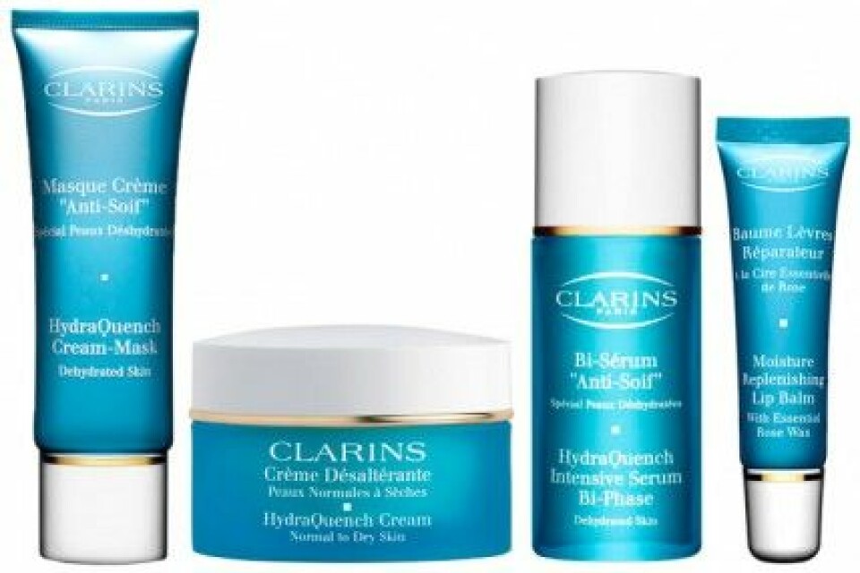 I vinsten ingår även hudvårdsprodukter i serien HydraQuench från Clarins. I vinsten ingår även hudvårdsprodukter i serien HydraQuench från Clarins.