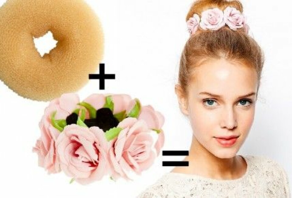 Rebusfrisyr: Så fejkar du den blombeprydda donut-knuten