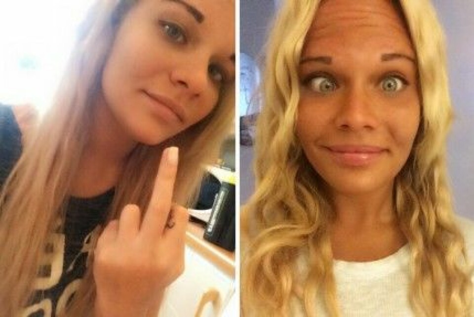 Louise Gren med den berömda selfien till höger. Louise Gren med den berömda selfien till höger.