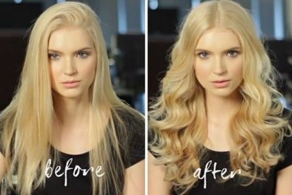 Modellen har använt ghd curve classic curl tong. Modellen har använt ghd curve classic curl tong.