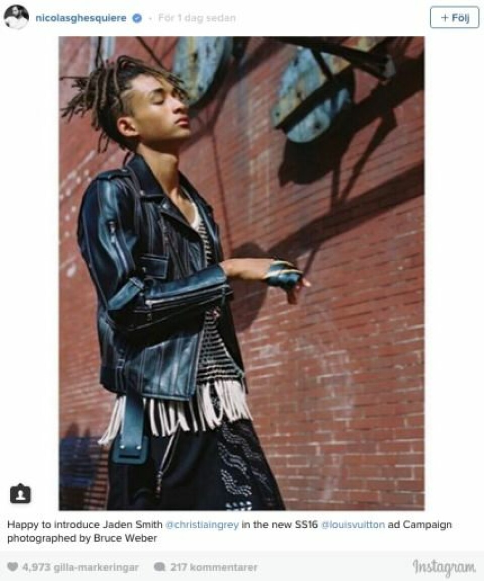 Will Smiths son blir ansiktet utåt för Louis Vuittons damkollektion