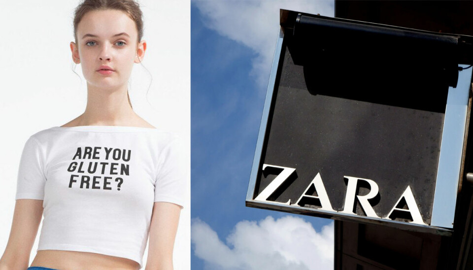 Zara kritiseras för 'glutenfri' t-shirt