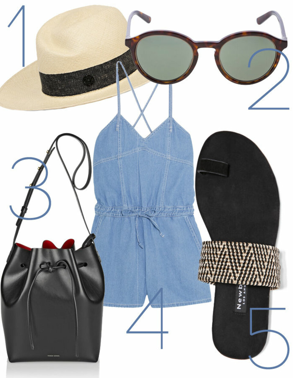 Budget vs. lyx: Somrig look med blå playsuit