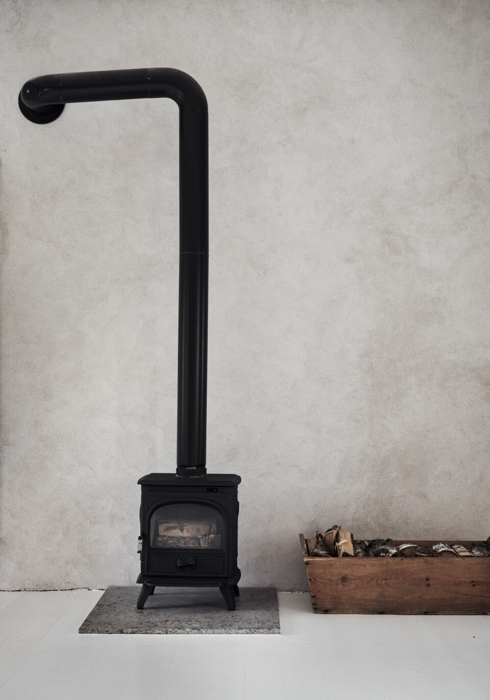 Huset har flera kaminer