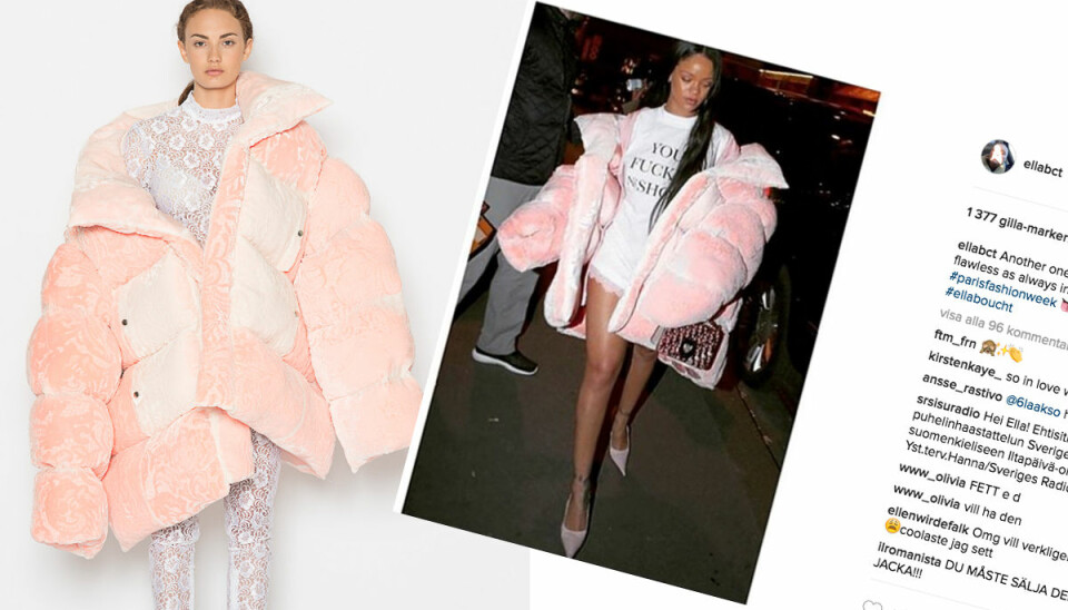 Rihanna bar svensk modestudents design på Paris Fashion Week