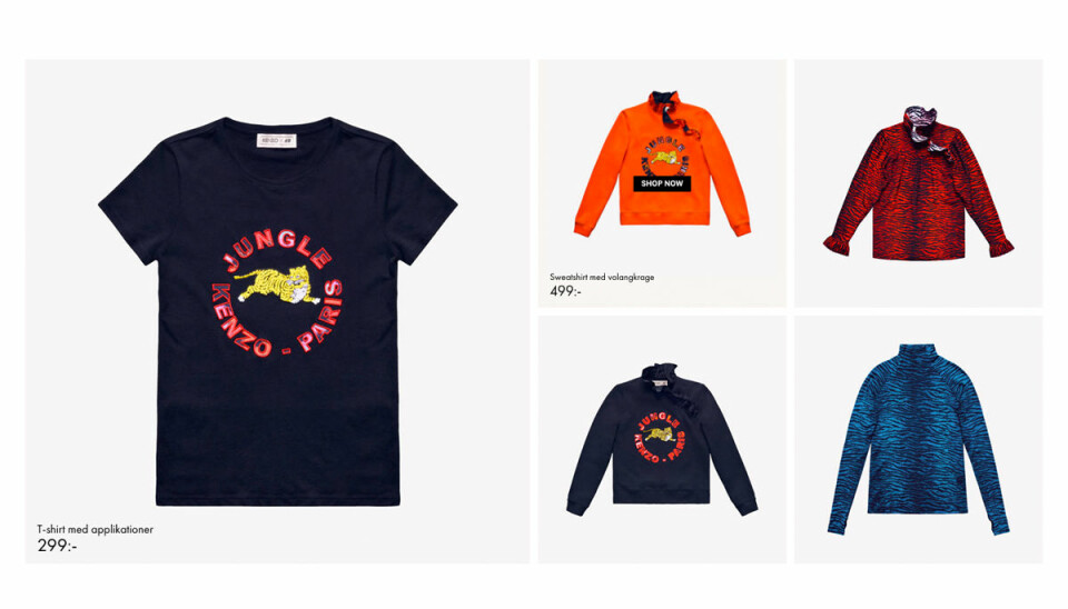 H&M:s sajt funkar igen – här Kenzo-plaggen som finns kvar