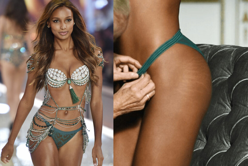 Jasmine Tookes visade upp sina bristningar under en Victoria's Secret-plåtning, och vägrade låta sig retuscheras.