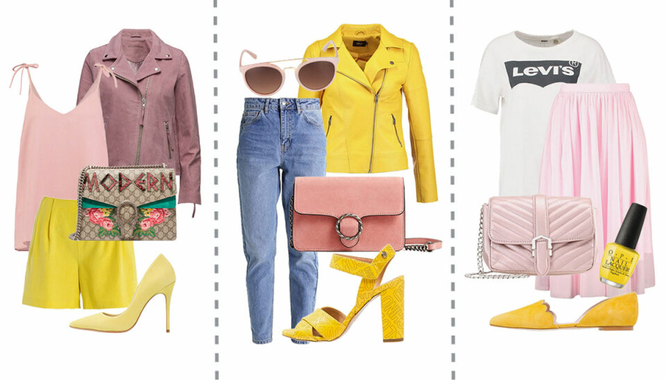 Rosa och gult – tre snygga looks i trendiga färgkombon