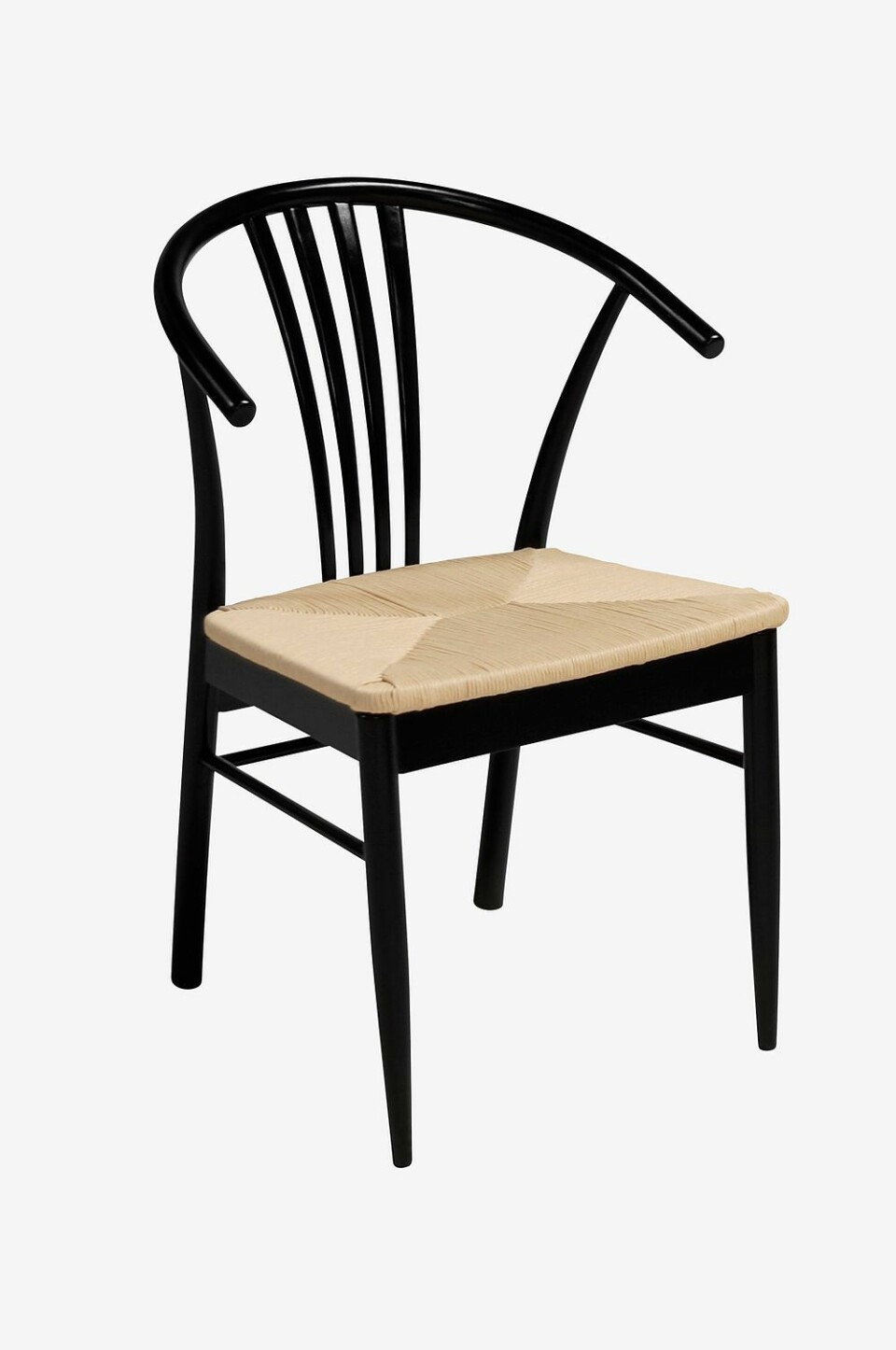 Stol i massivt björk med flätad sits.