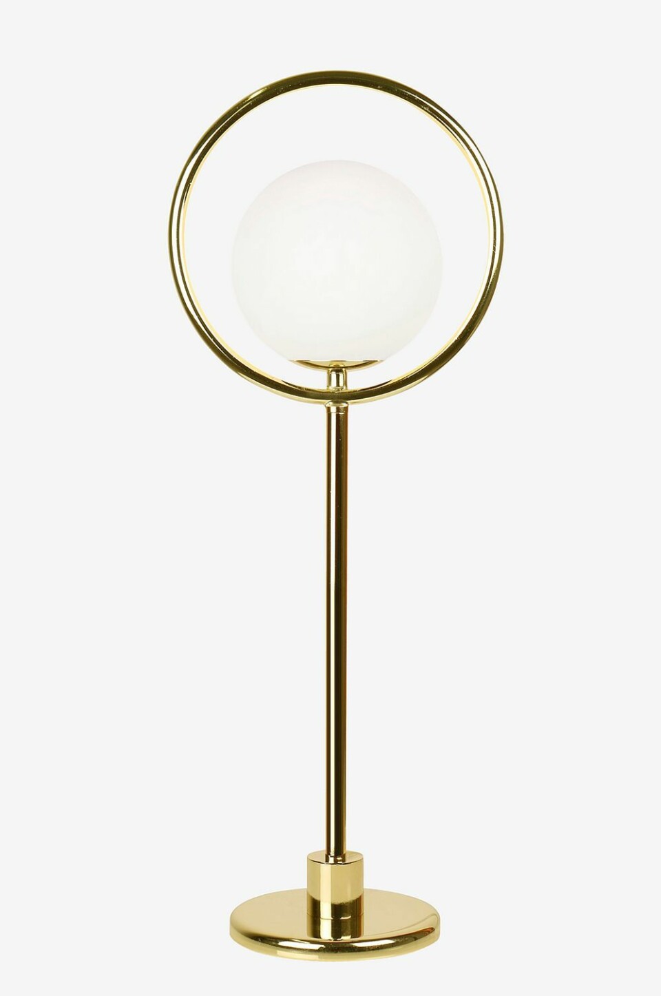 Trendig bordslampa i guldfärg.