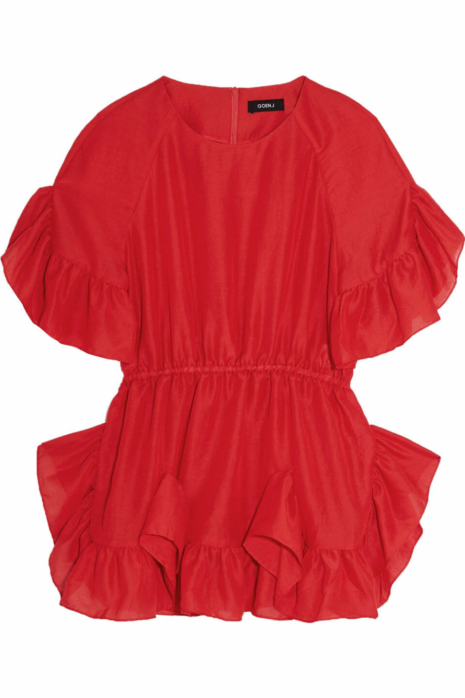 Röd blus med volanger från Goen J.