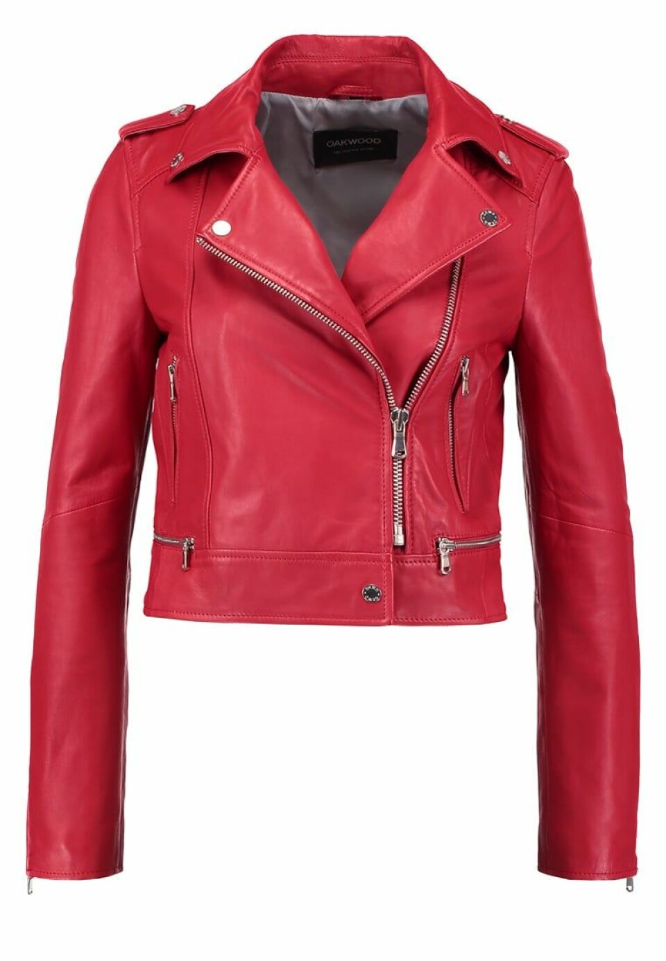 Röd skinnjacka Oakwood.