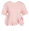 Puderrosa blus med volanger fr&aring;n Lost ink.