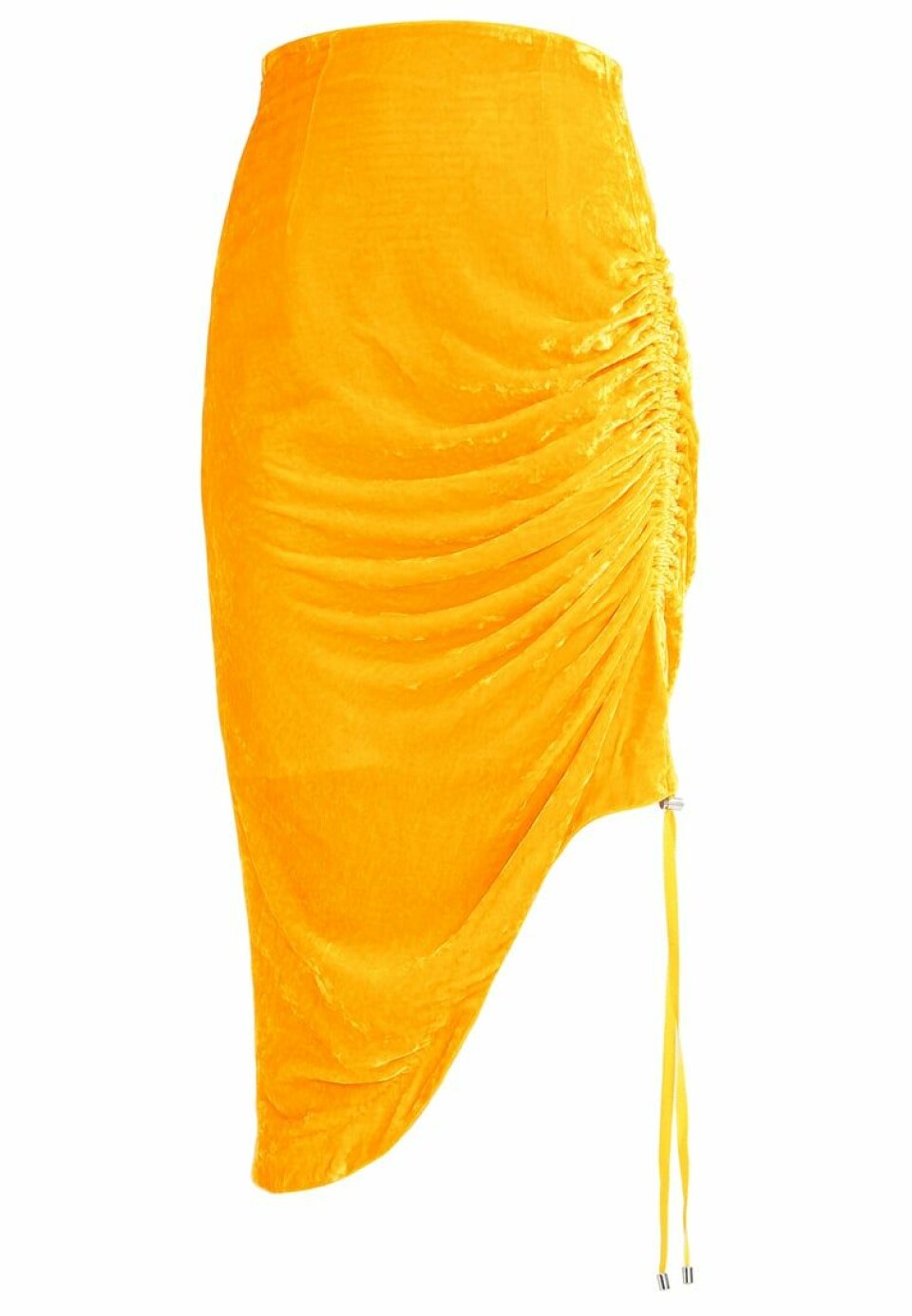 Gul sammetsskjol från Topshop.