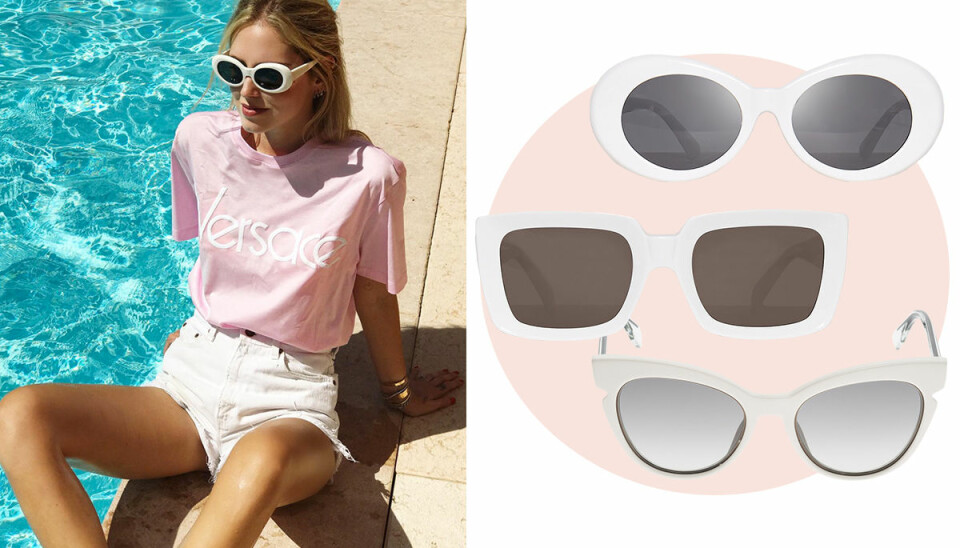 Vita solglasögon är modevärldens trendigaste accessoar just nu