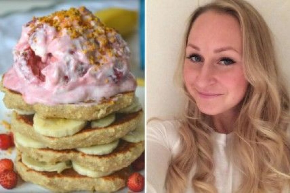 Susanna Backmans recept på bananpannkaka. Susanna Backmans recept på bananpannkaka.
