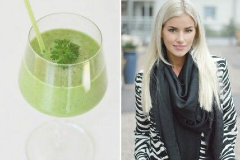 Ida-Marie Isakssons recept på grön smoothie. Ida-Marie Isakssons recept på grön smoothie.