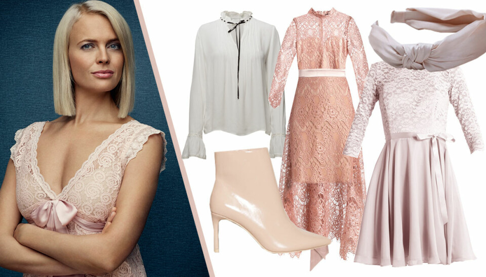 Rosa, spets och diadem! Sno stilen av Mickan i Solsidan