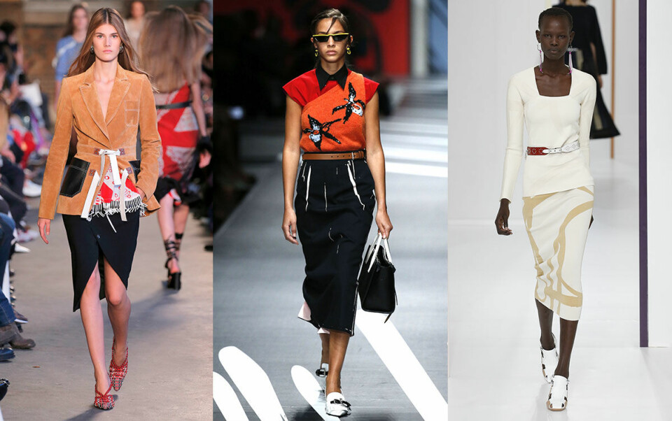 Altuzarra, Prada och Hermès visade pennkjolar till våren 2018. Altuzarra, Prada och Hermès visade pennkjolar till våren 2018.