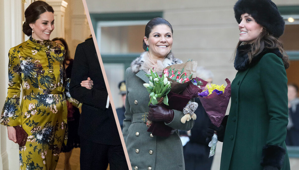 Det bar Kate och Victoria under hertigparets första dag i Sverige