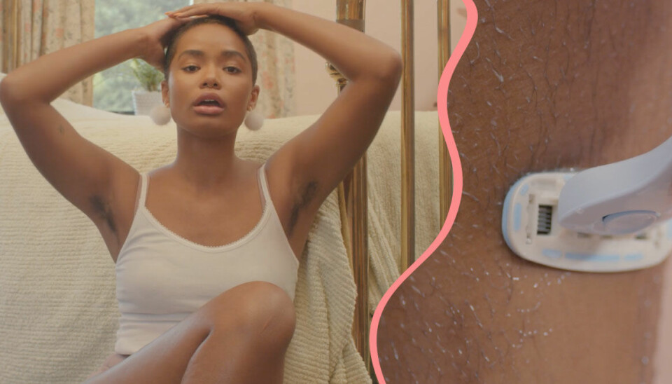 Den här rakhyvelreklamen visar kvinnor som faktiskt har kroppshår