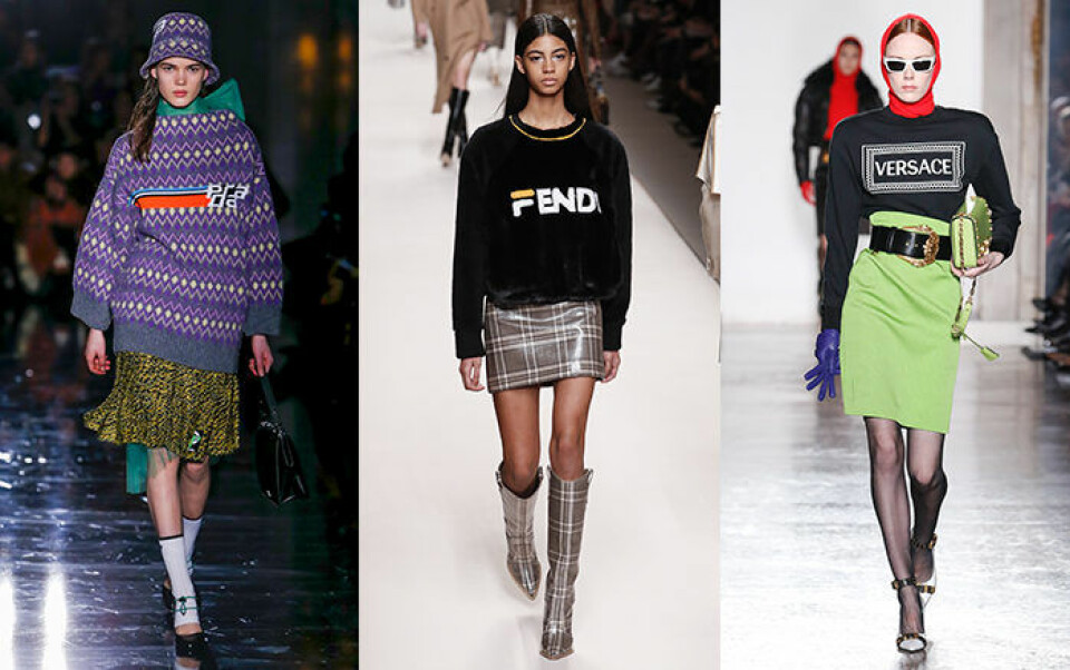 Prada, Fendi och Versace är några av de modehus som väljer att sätta sin logga på höstkollektionen. Prada, Fendi och Versace är några av de modehus som väljer att sätta sin logga på höstkollektionen.