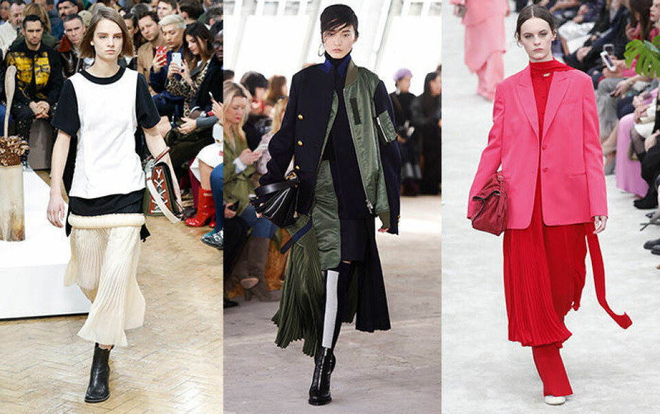 JW Anderson, Sacai och Valentino visade plisserat inför hösten 2018. JW Anderson, Sacai och Valentino visade plisserat inför hösten 2018.