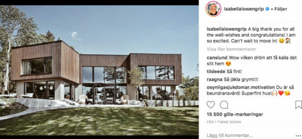 Isabella Löwengrip köper ny villa – för 30 miljoner