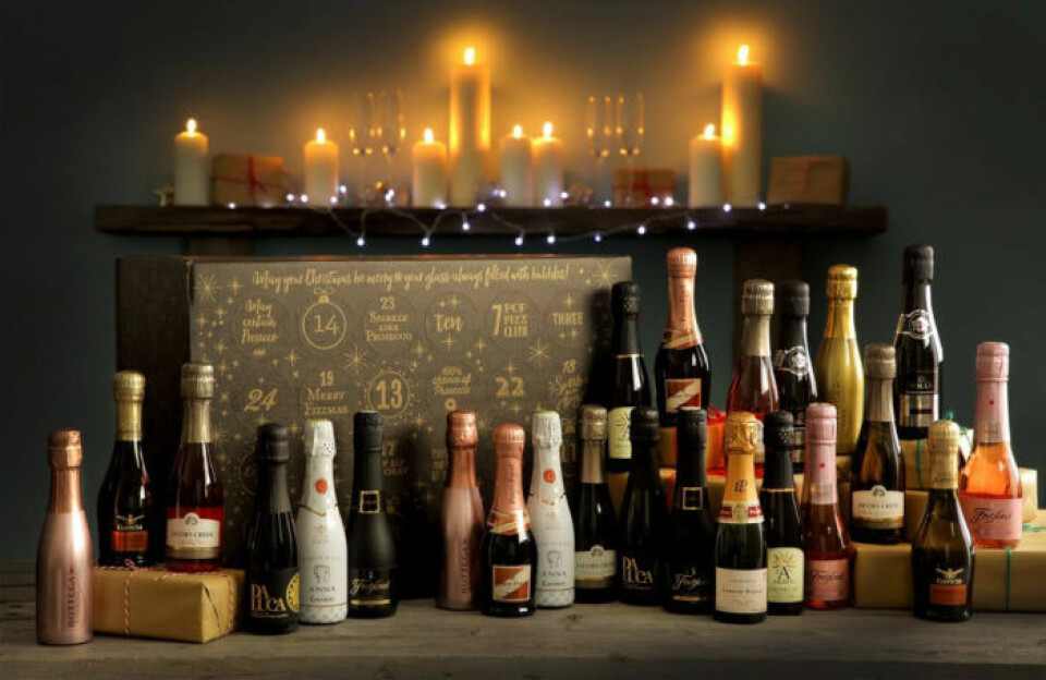 Adventskalender med cava, champagne och prosecco. Adventskalender med cava, champagne och prosecco.