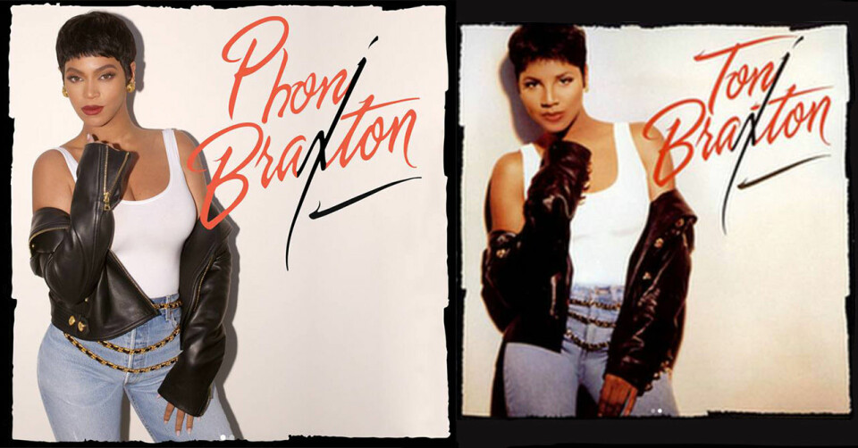 Beyoncé som ”Phoni Braxton” och original bilden på Toni Braxton. Foto: Instagram Beyoncé som ”Phoni Braxton” och original bilden på Toni Braxton. Foto: Instagram