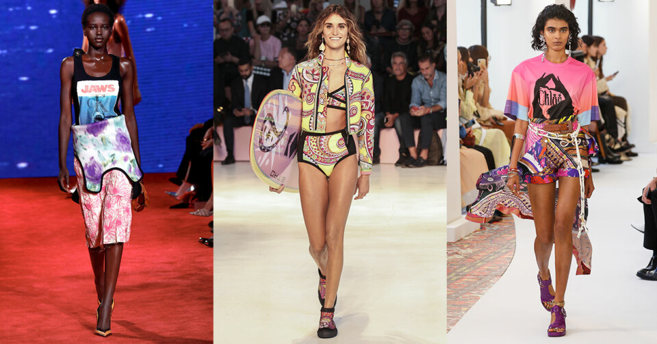 Calvin Klein, Etro och Chloé visade upp kläder med surfar-stilen. Calvin Klein, Etro och Chloé visade upp kläder med surfar-stilen.