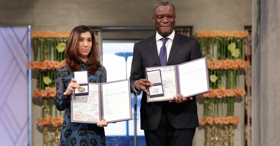Nadia Murad och Denis Mukwege delar Nobels fredspris 2018. Foto: TT Nadia Murad och Denis Mukwege delar Nobels fredspris 2018. Foto: TT