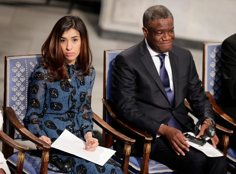 Nadia Murad och Denis Mukwege tilldelades Nobels fredspris 2018. Foto: TT Nadia Murad och Denis Mukwege tilldelades Nobels fredspris 2018. Foto: TT