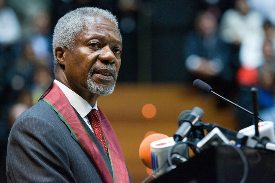 Kofi Annan blev 80 år gammal. Foto: IBL Kofi Annan blev 80 år gammal. Foto: IBL