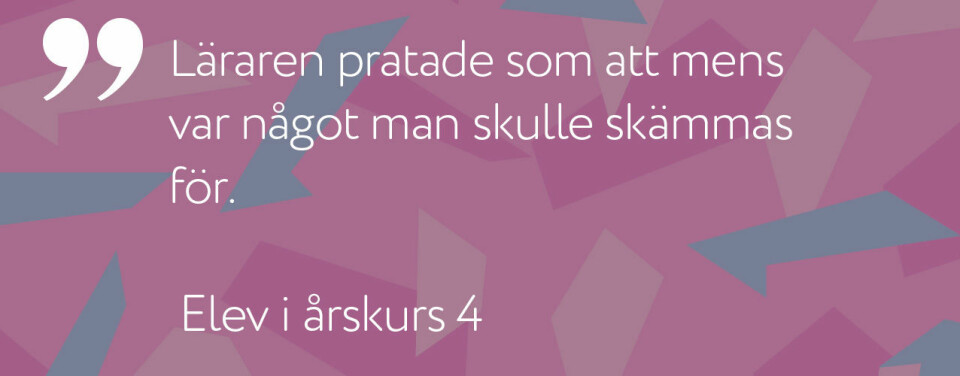 Svenska tonårstjejer: ”Vi vill ha mer och bättre skolundervisning om vår mens”