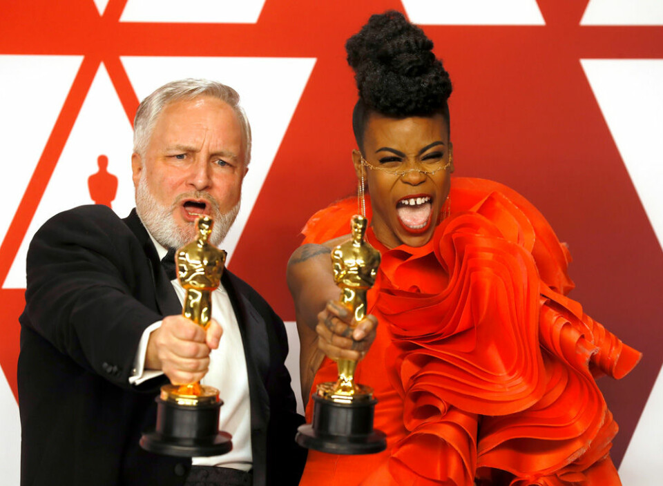 Jay Hart och Hannah Beachler vann pris för bästa scenografi (Black Panther). Foto: TT Jay Hart och Hannah Beachler vann pris för bästa scenografi (Black Panther). Foto: TT