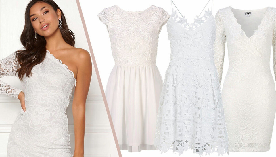 20 vita studentklänningar i spets till 2019